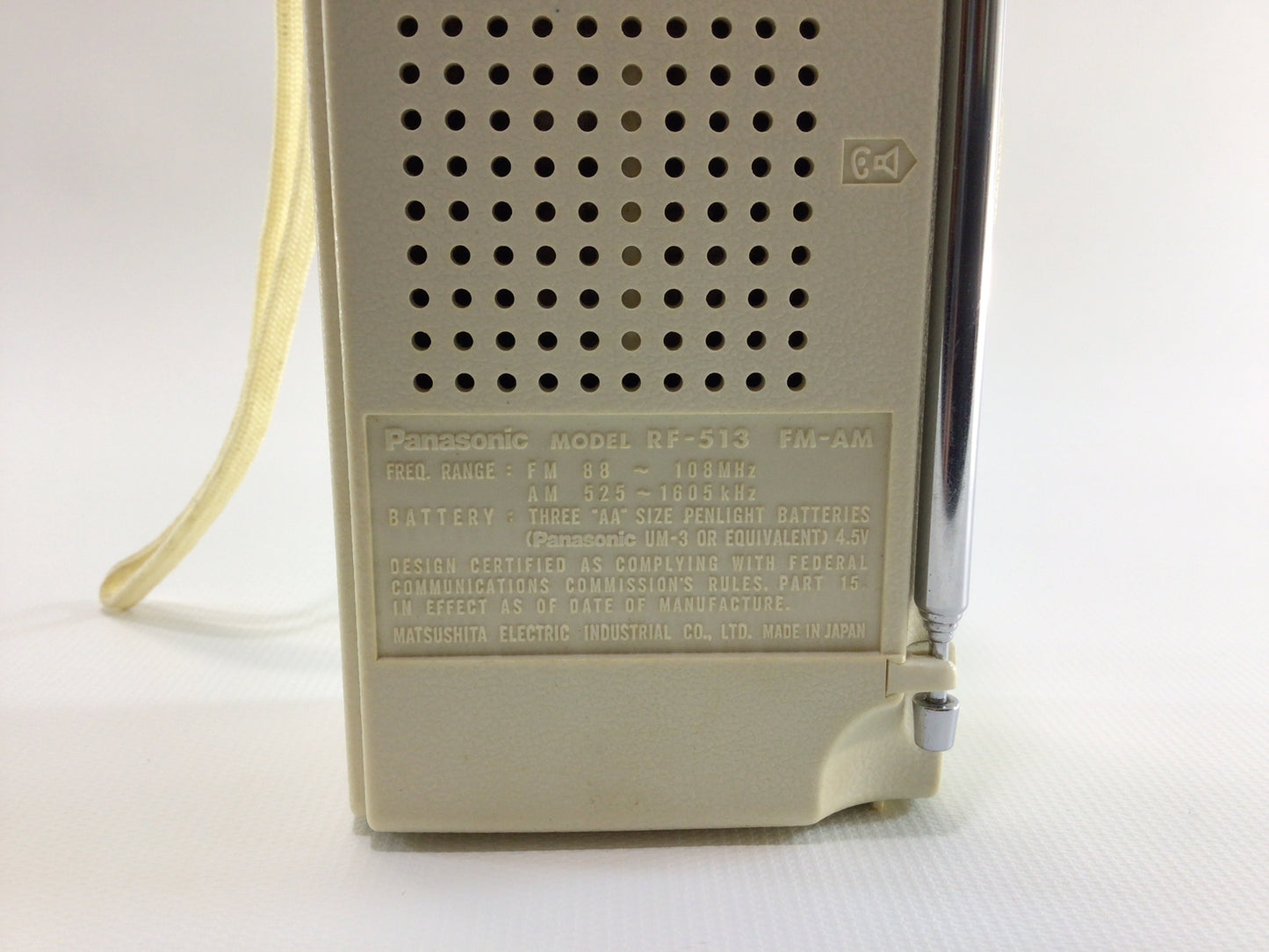 Panasonic Solid State Transistor AM FM Radio Model RF 513 Made in Japan Vintage Portable Audio Electronics Gadget - Not Working Parts Repair