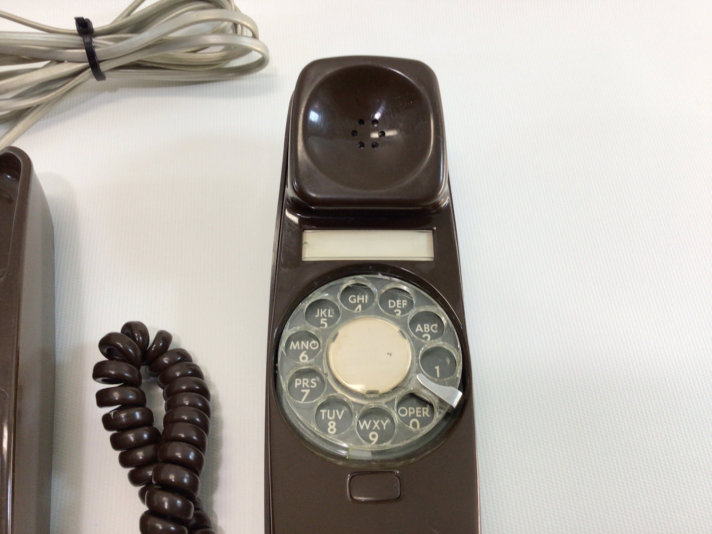 Trimline Telephone Brown ITT Model K200 Rotary Landline Vintage Analog Phone