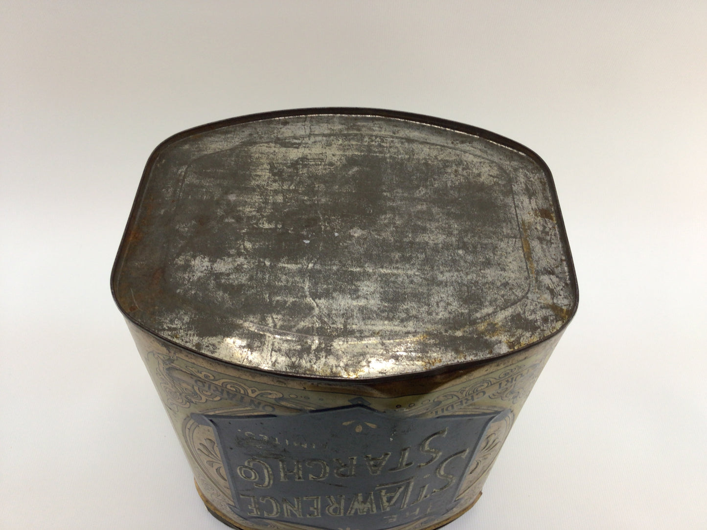 St Lawrence Ivory Gloss Starch 6 lb Advertising Tin Rustic Country Kitchen Decor 1897 Diamond Jubilee Pack