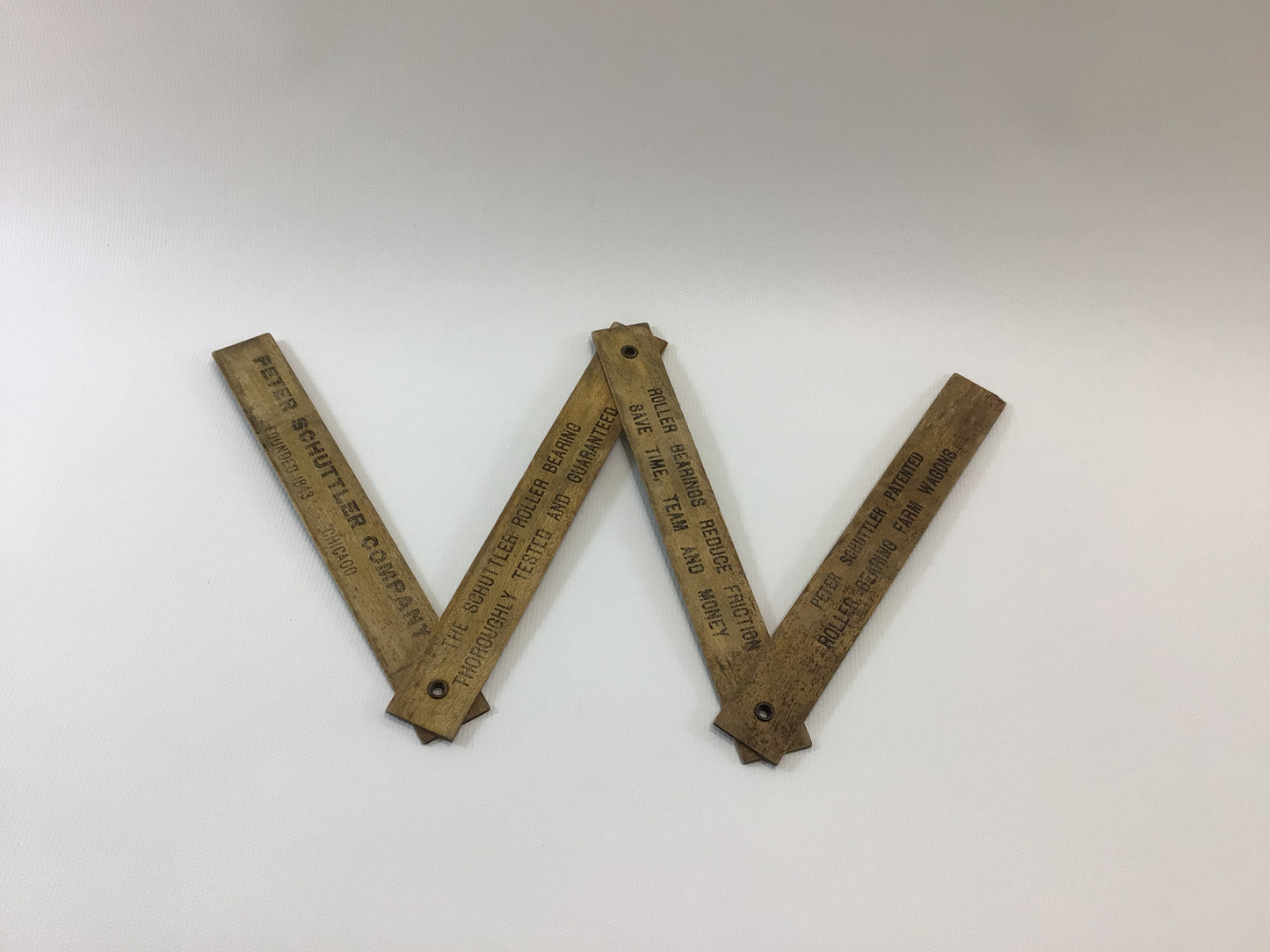 Folding 24" Ruler Peter Schuttler Farm Wagons Chicago Antique Advertising Give Away Premium
