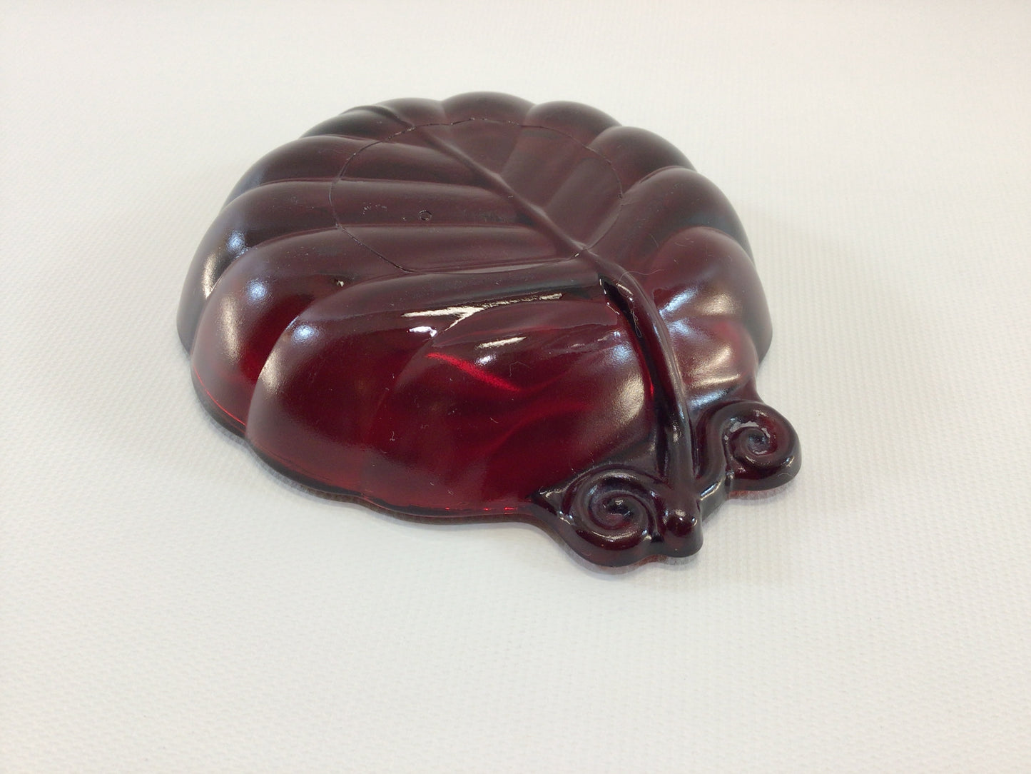 Ruby Red Glass Ashtray Mid Century Card Party Table Home Decor