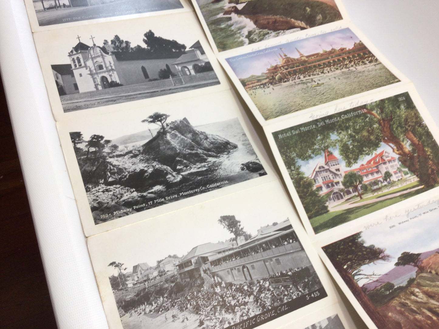 Pacific Coast Souvenir Foldout Postcards Antique 1920s Ephemera The Coast Line Railway and Monterey Bay