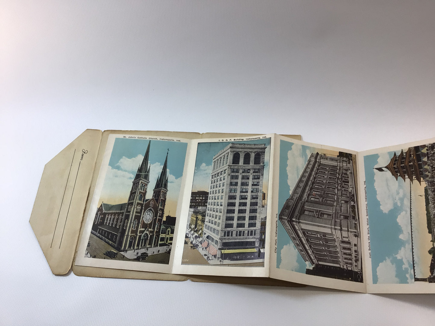 Indianapolis Indiana Foldout Souvenir Postcard Antique Collectible Ephemera