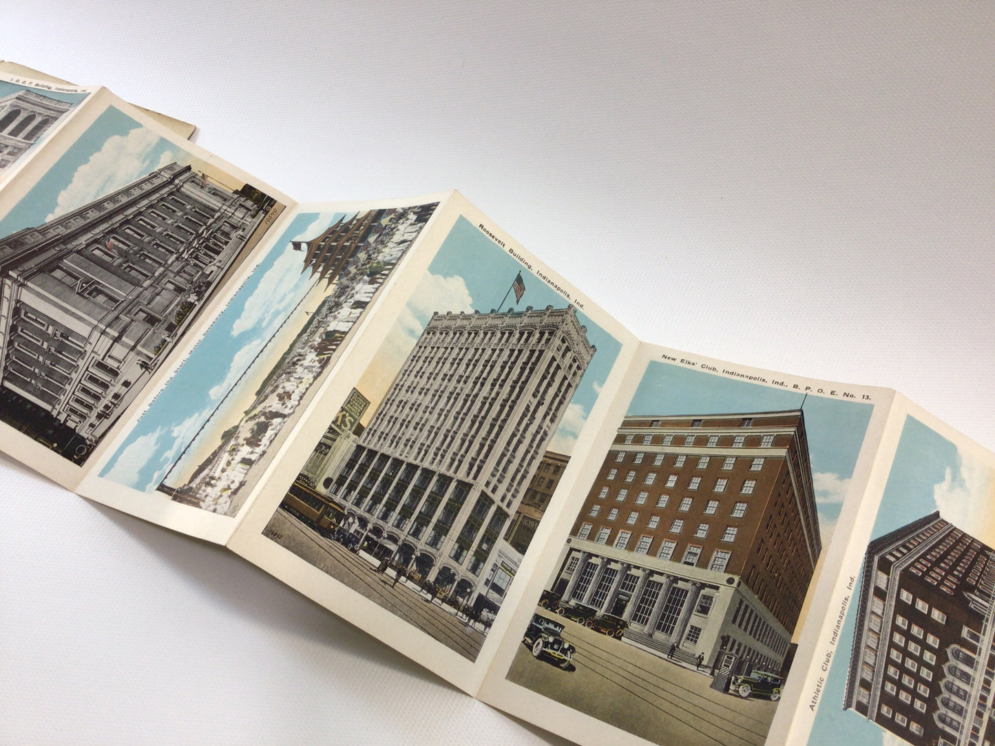 Indianapolis Indiana Foldout Souvenir Postcard Antique Collectible Ephemera