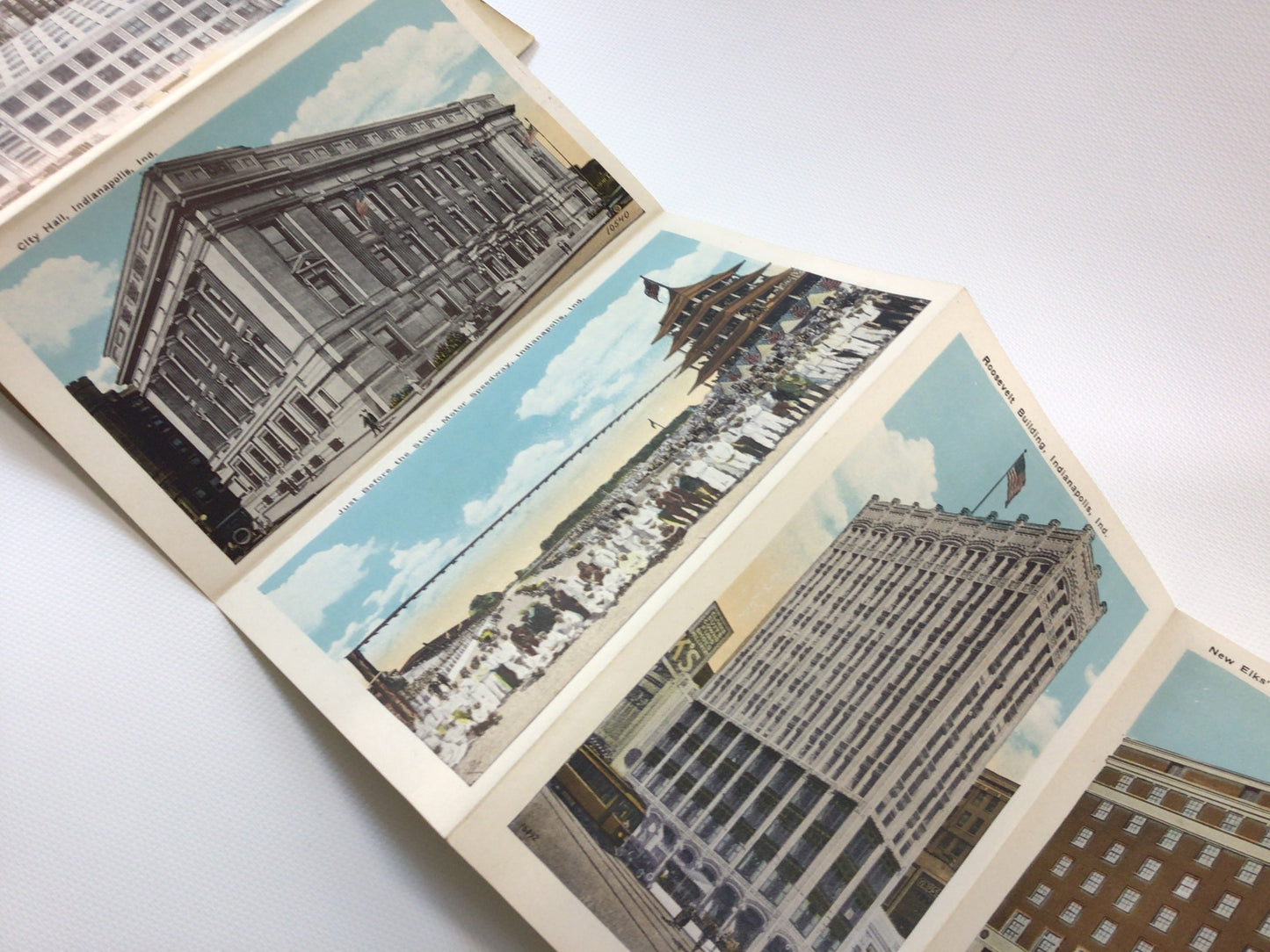 Indianapolis Indiana Foldout Souvenir Postcard Antique Collectible Ephemera