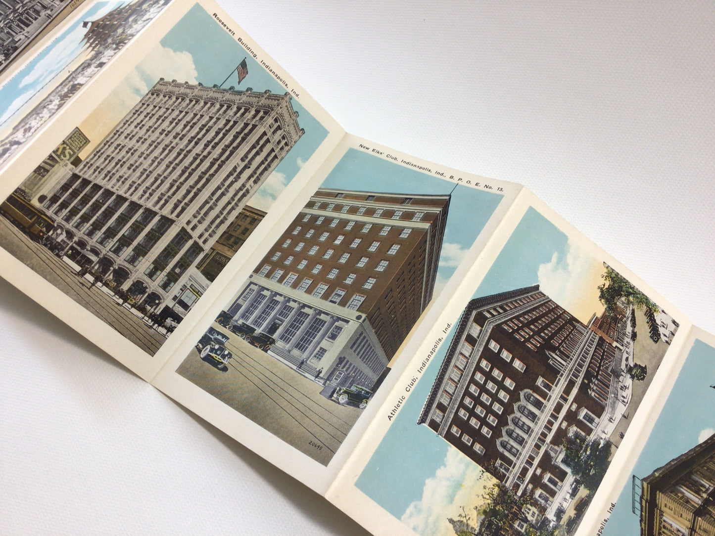 Indianapolis Indiana Foldout Souvenir Postcard Antique Collectible Ephemera