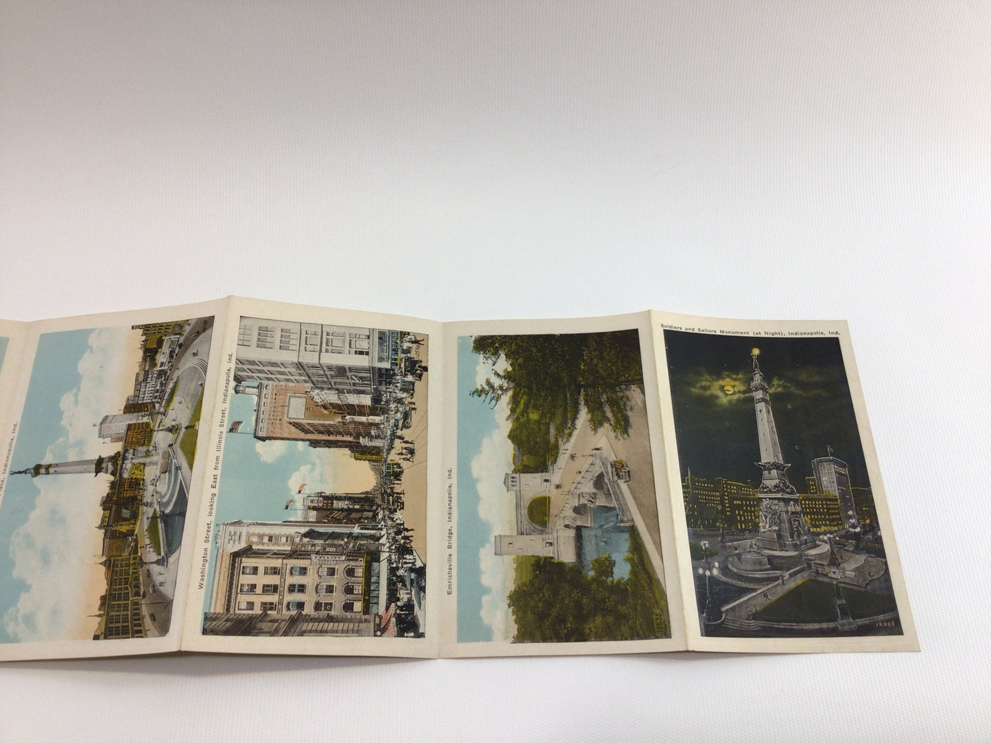 Indianapolis Indiana Foldout Souvenir Postcard Antique Collectible Ephemera