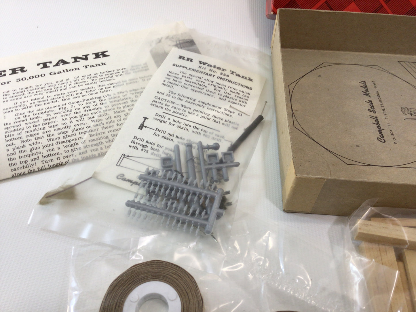 Campbell HO Scale Model Railroad Water Tank No 356 Vintage Modeling Kit