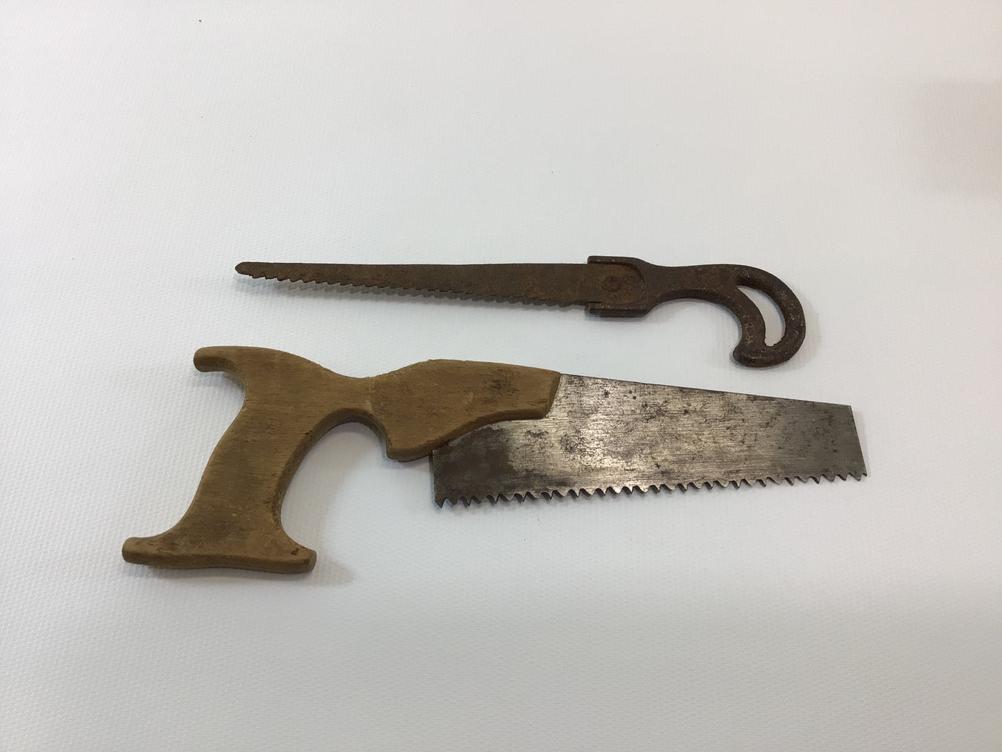 Toy Carpenter's Hand Tools Antique Primitive Rustic Wood and Metal Construction Plane Hammer Saw
