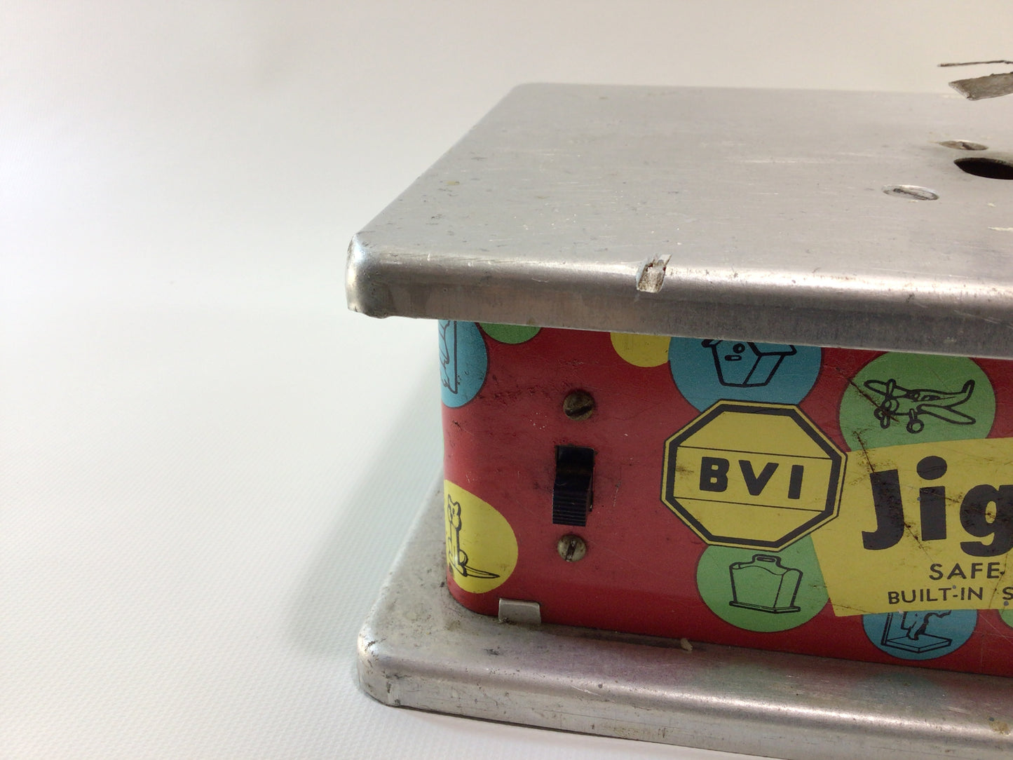Tin Lithograph Toy Jigsaw BVI Jig Saw Jr Vintage Electric Powered Woodworking Tool