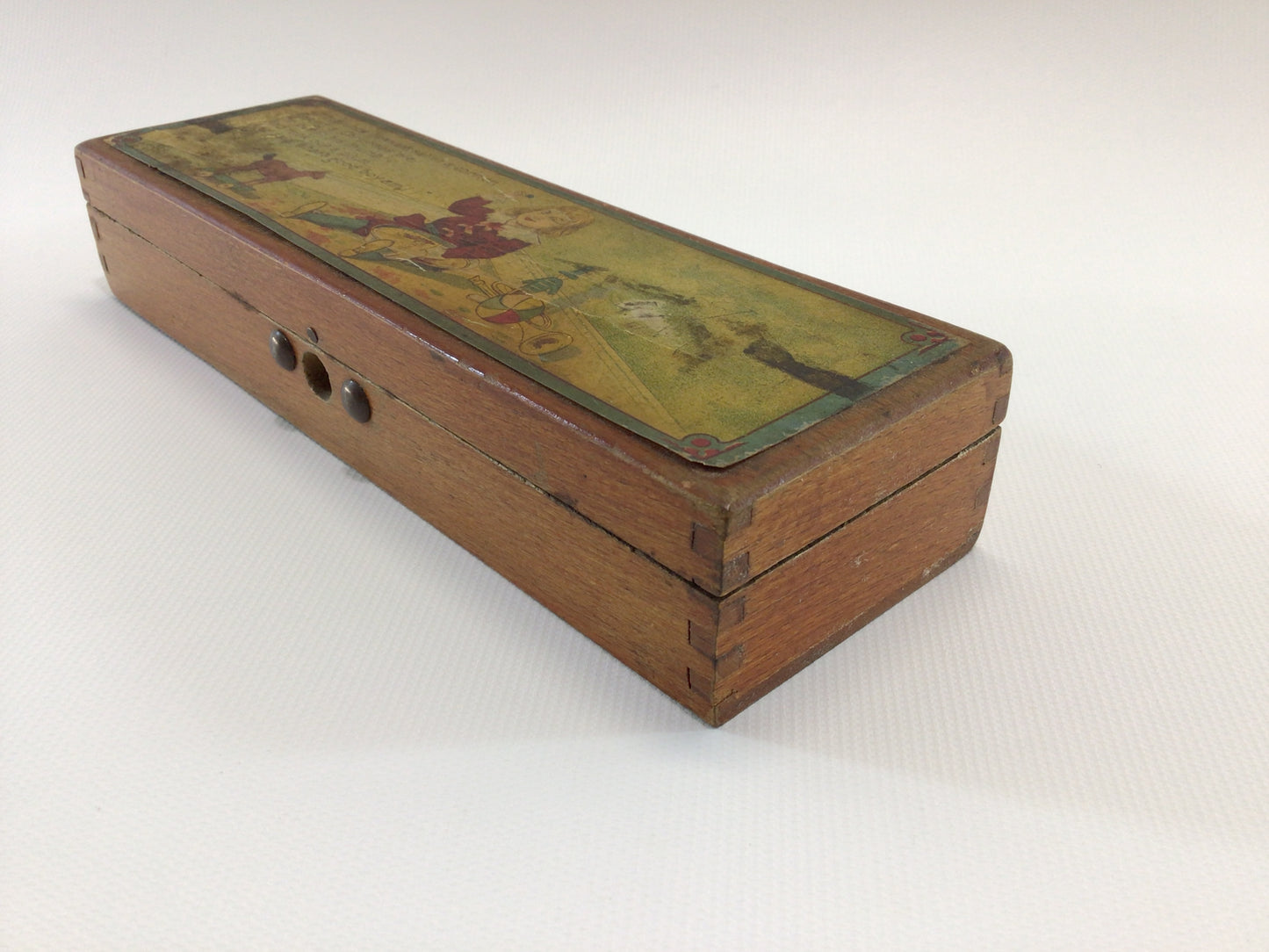 Jack Horner Locking Pencil Box Antique School Days Desk Accessory Toy
