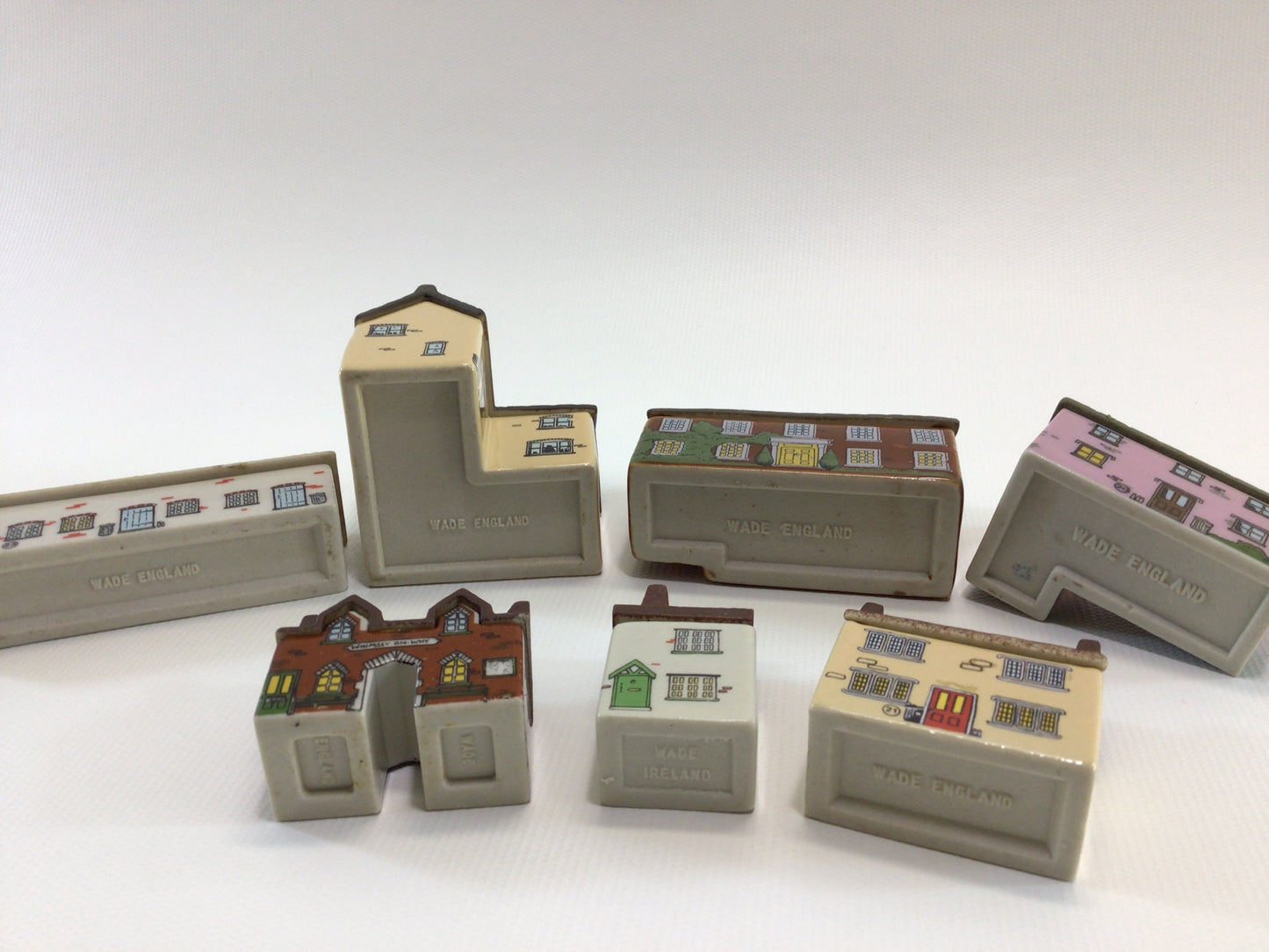 Wade Miniature Porcelain Whimsey-On-Why 1982 Set 3 Vintage Collectible Figurines Lot of 7