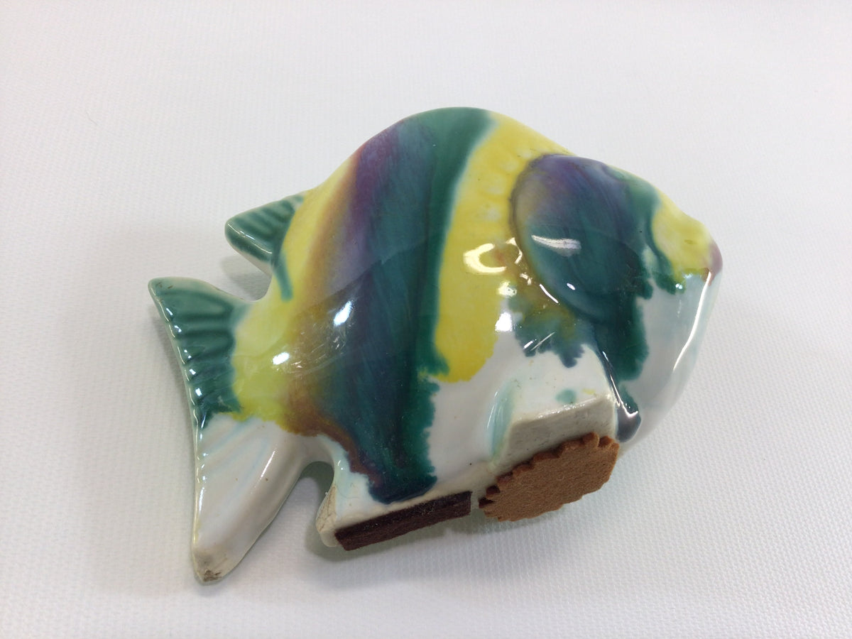 Small Ceramic Aquarium Fish Planter 1960's Retro Kitschy Colors Home Decor