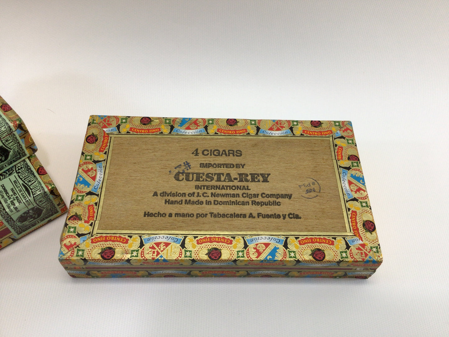 Wooden Cigar Boxes Cuesta Rey Centro Fino Sampler Box Lithograph Advertising DIY Arts Crafts Project Containers