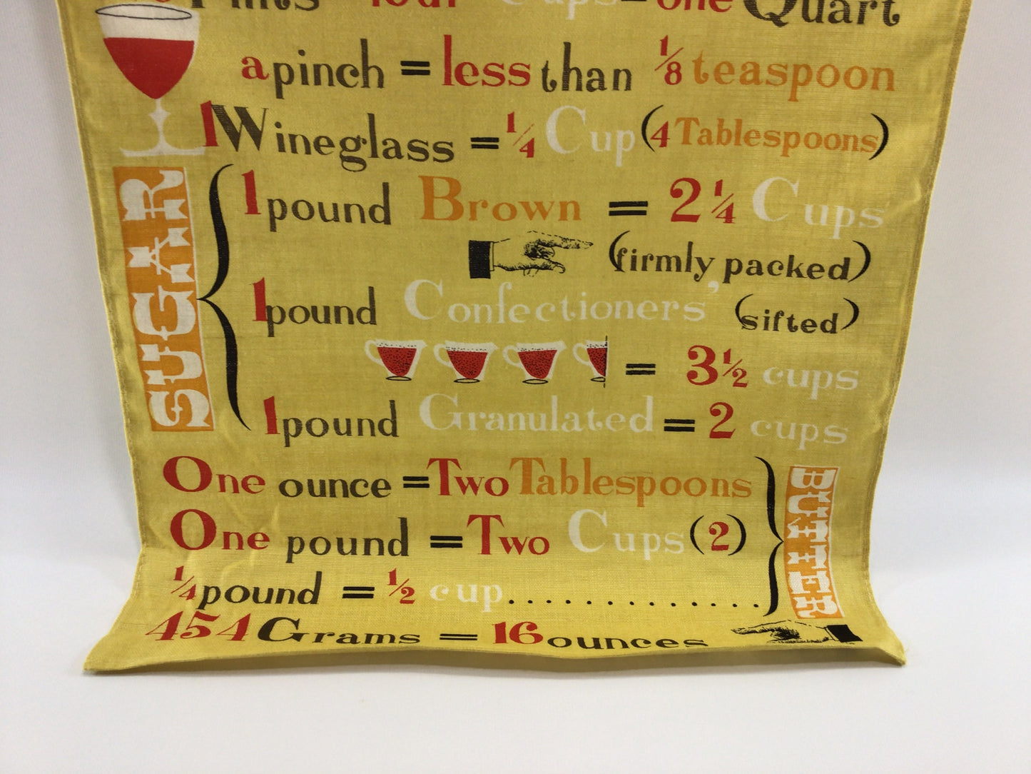 Kitchen Wall Decor Vintage Measures and Equivalents Banner with Retro Graphics