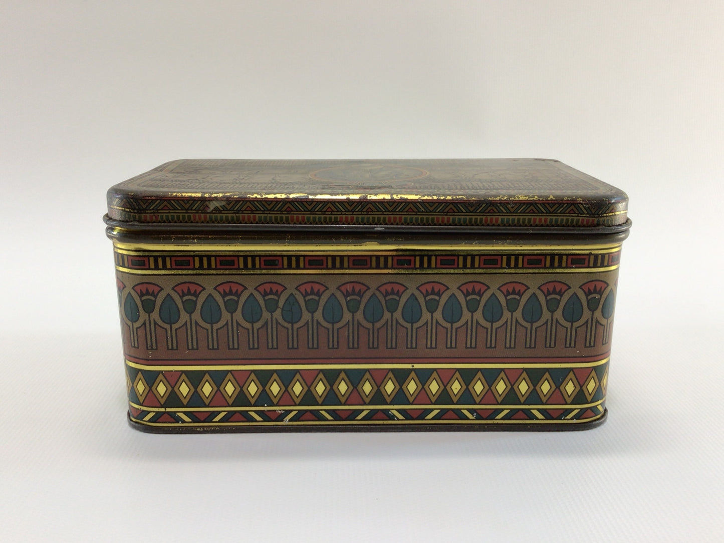 Sunshine Fruit Cake Tin Vintage 1920s Egyptian Motif Ephemera Loose Wiles Biscuit Company