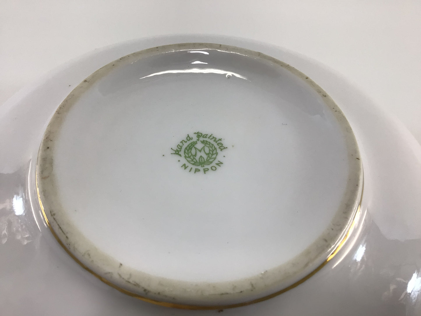 Antique Quality Nippon Porcelain Ceramic 7" Bowl with Hand Painted Yellow Poppy Floral Motif and Accents