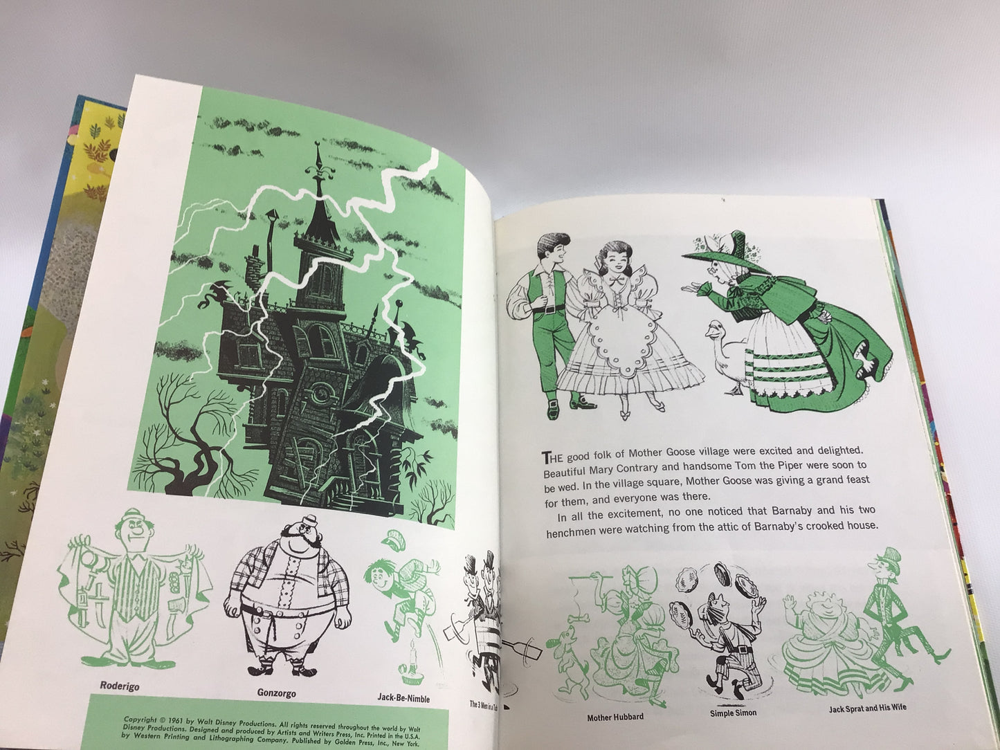 Hardcover Children's Book Babes in Toyland Vintage Walt Disney Big Golden Book Copyright 1961