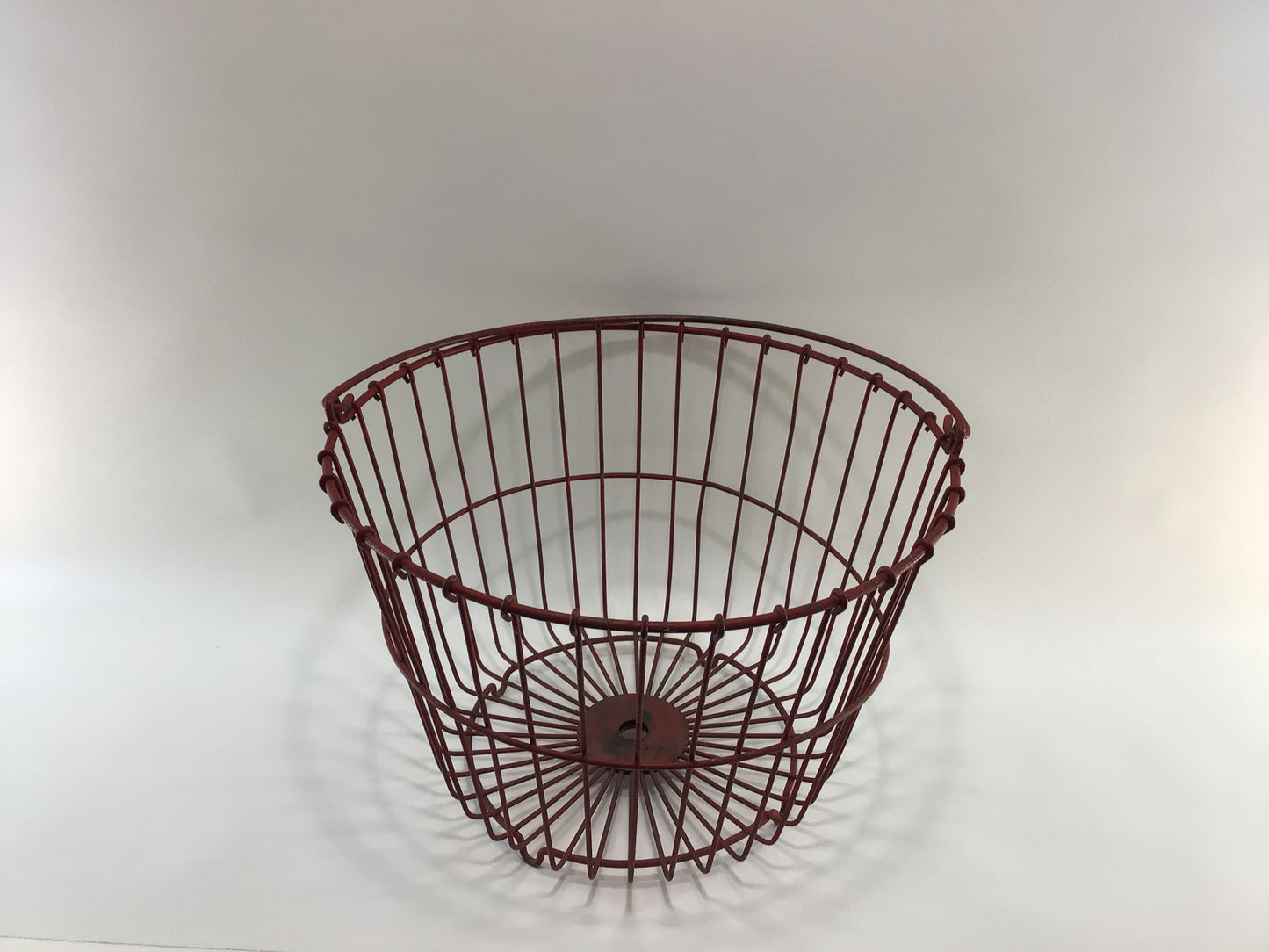 Primitive Red Wire Egg Basket Antique Rustic Harvest Container Home Decor