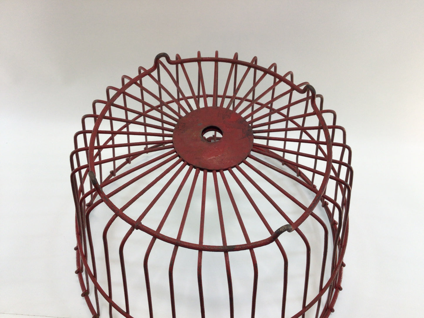 Primitive Red Wire Egg Basket Antique Rustic Harvest Container Home Decor