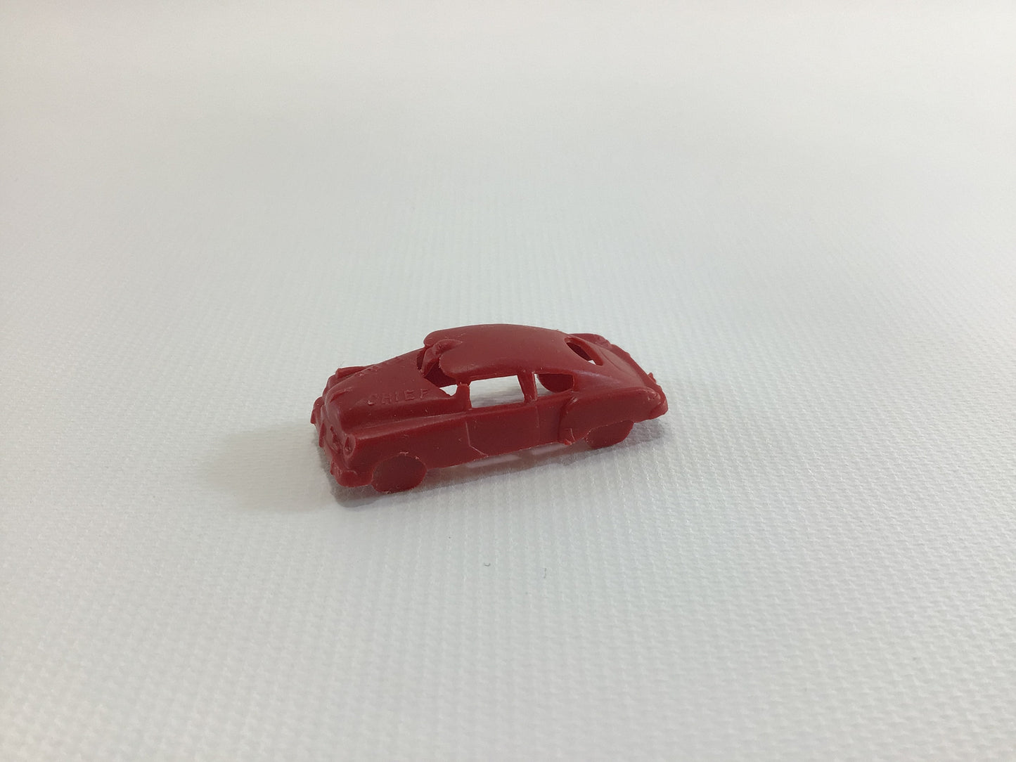 Cracker Jack Prize Fire Chief Sedan 1950s Vintage Miniature Red Plastic Toy