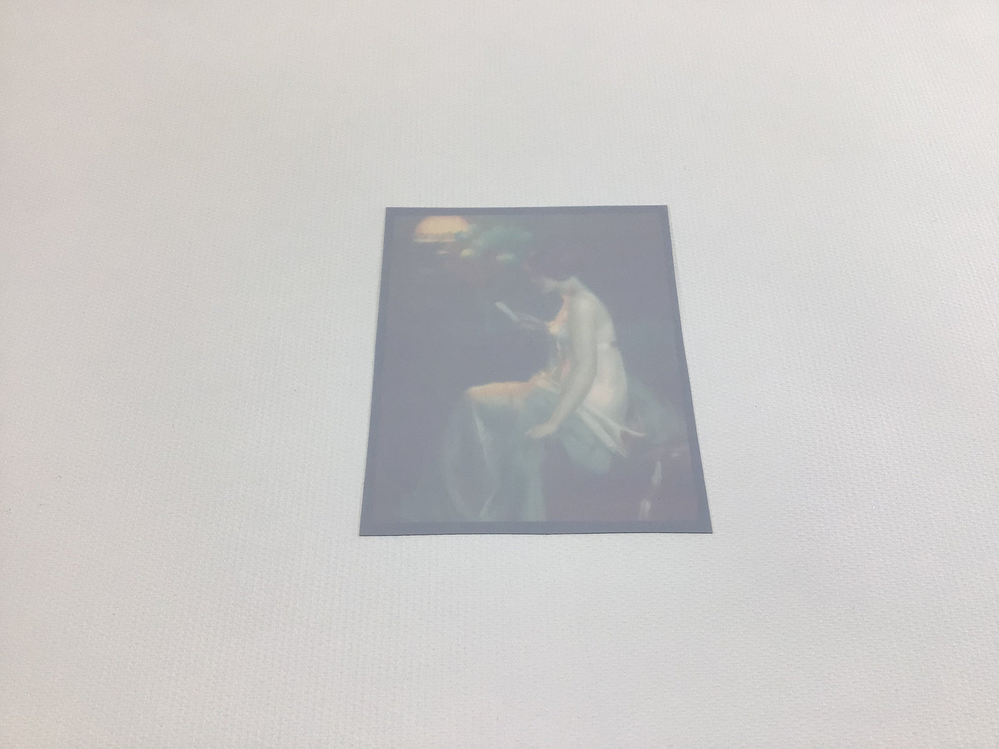 Art Nouveau Ladies Boudoir Hold to Light Color Illustration Celluloid Film 3" x 4" Print Vintage Ephemera