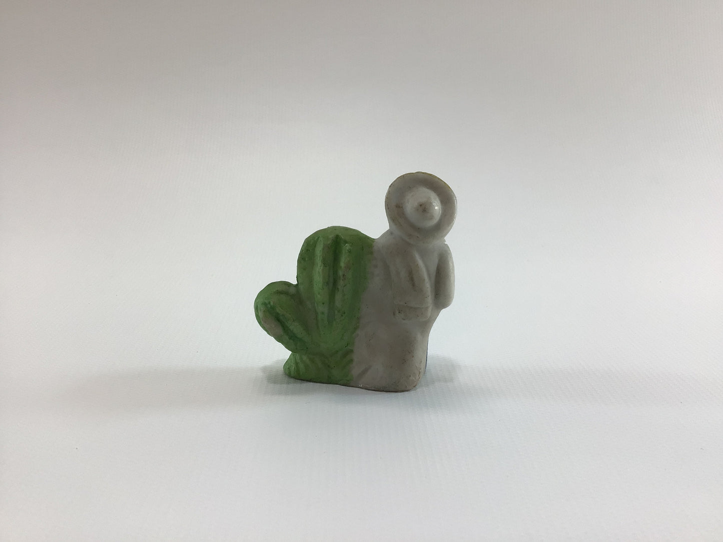 Bisque Ceramic Cowboy and Cactus 1930s Vintage Miniature Toy Frozen Charlotte Style Doll Made in Japan