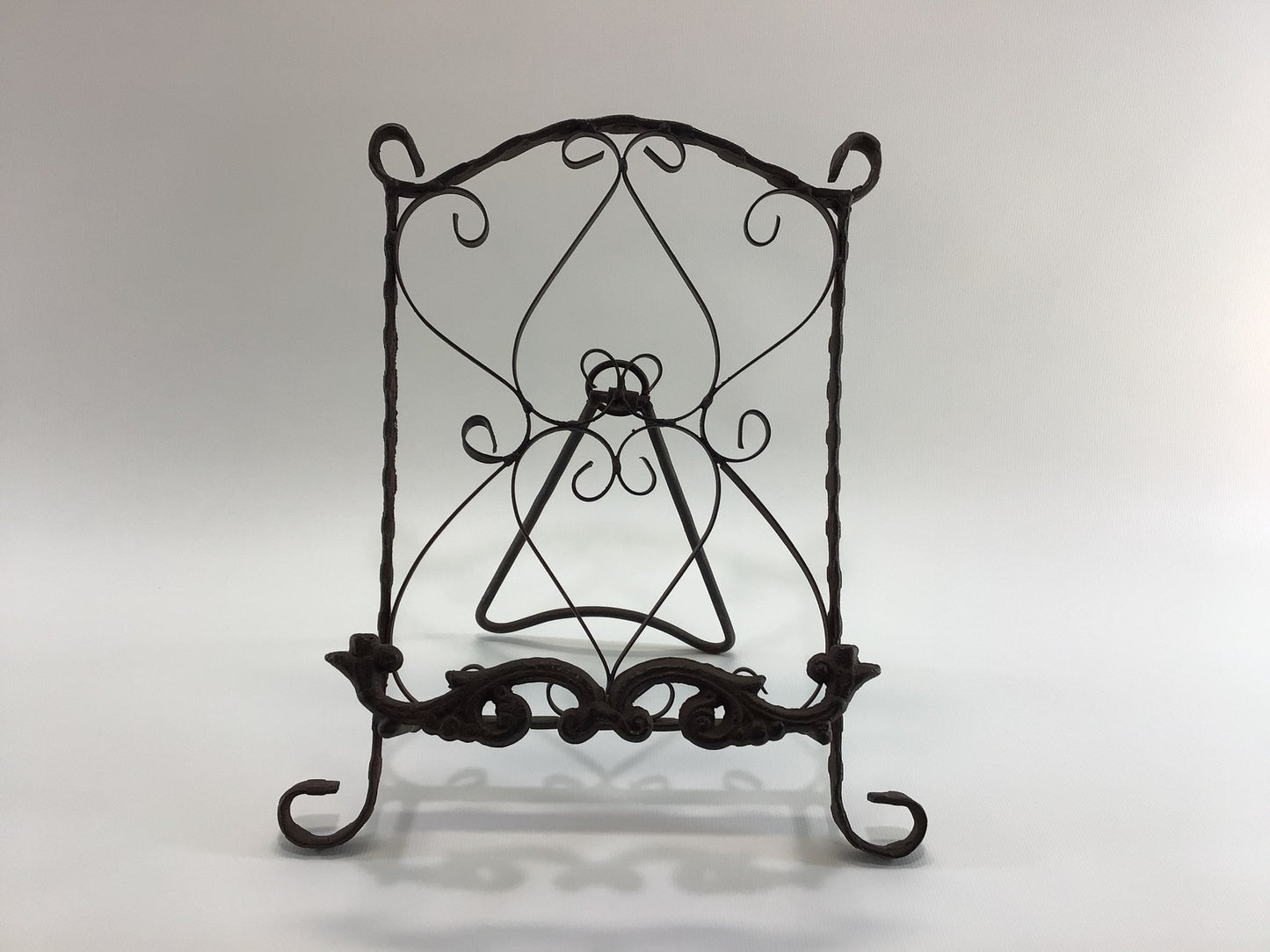Table Book Stand 11" Vintage Rusty Iron Metal Work Home Decor