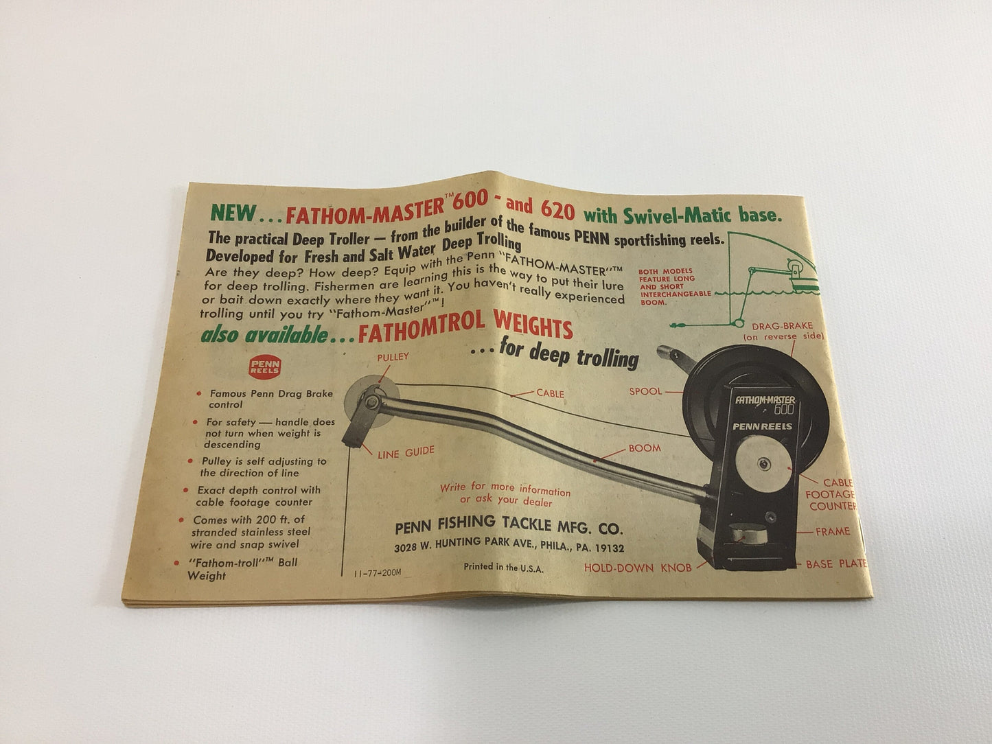 PENN Reels Catalog 36B Fishing Reel Booklet Vintage Outdoor Sporting Ephemera