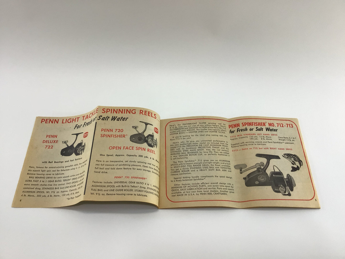 PENN Reels Catalog 36B Fishing Reel Booklet Vintage Outdoor Sporting Ephemera