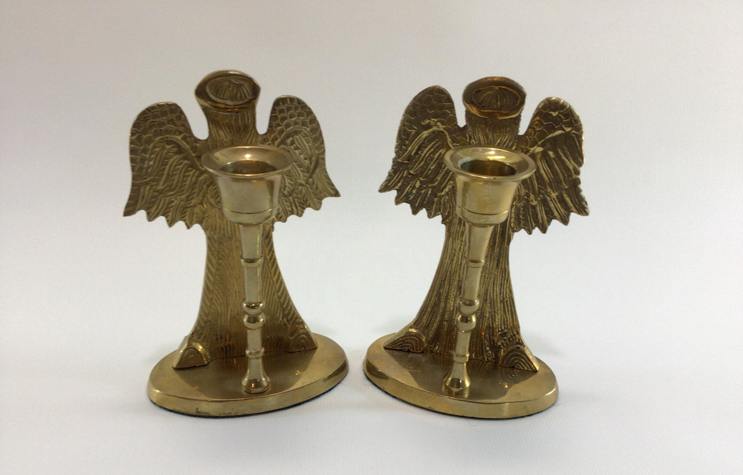 Brass Angels Taper Candle Holder Set Vintage Jainson Quality Home Decor