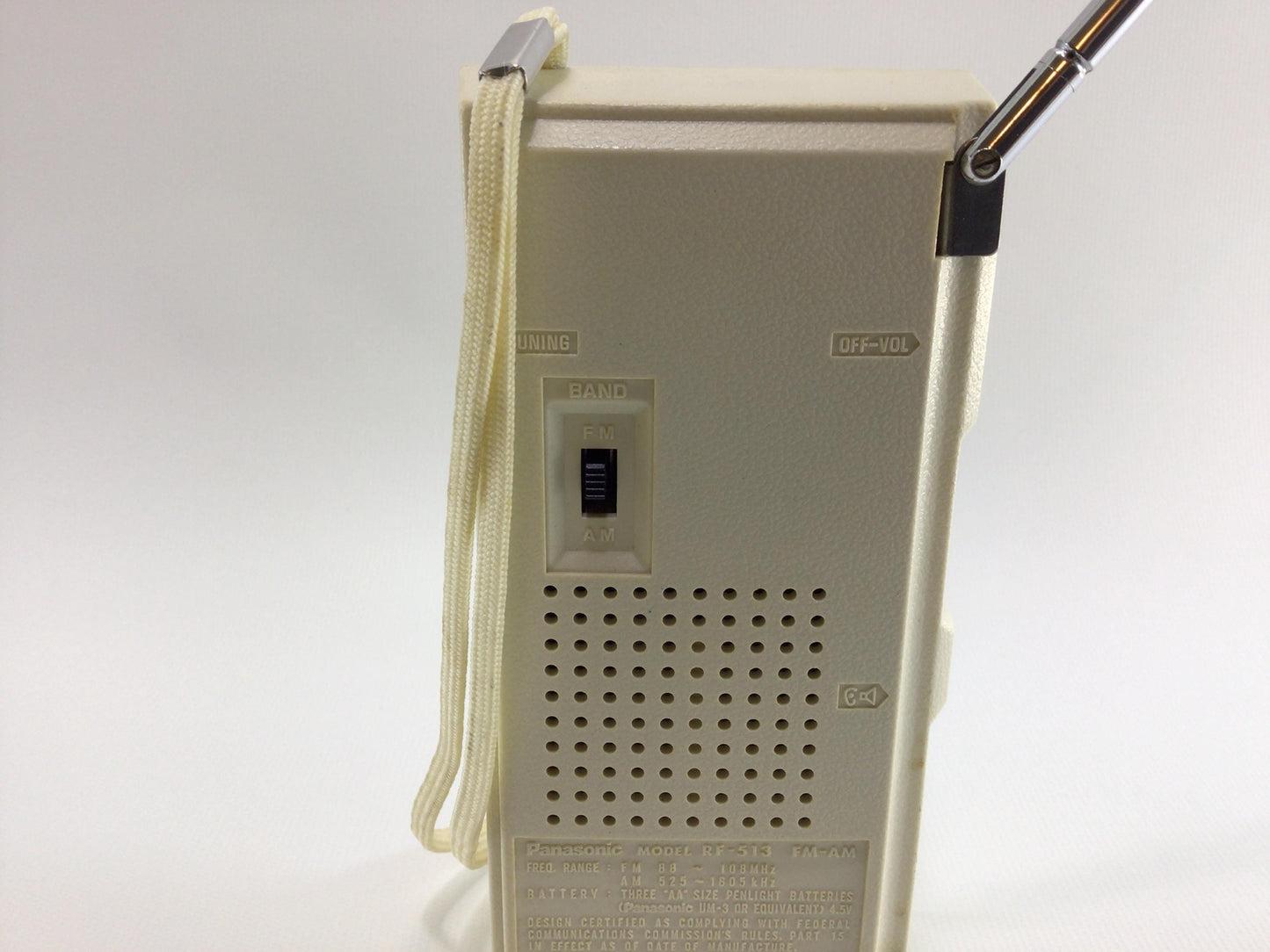 Panasonic Solid State Transistor AM FM Radio Model RF 513 Made in Japan Vintage Portable Audio Electronics Gadget - Not Working Parts Repair