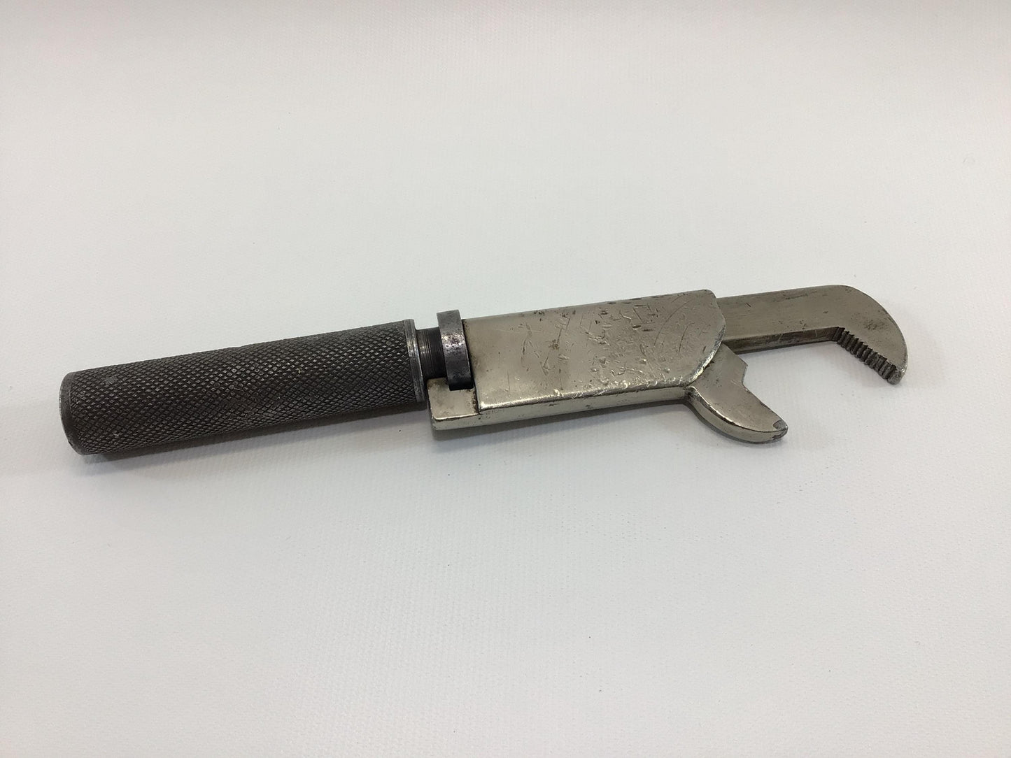 Adjustable Monkey Wrench Sleeve Collar Vintage Collectible Garage Hand Tool BOOS Corp Chrome Molybdenum