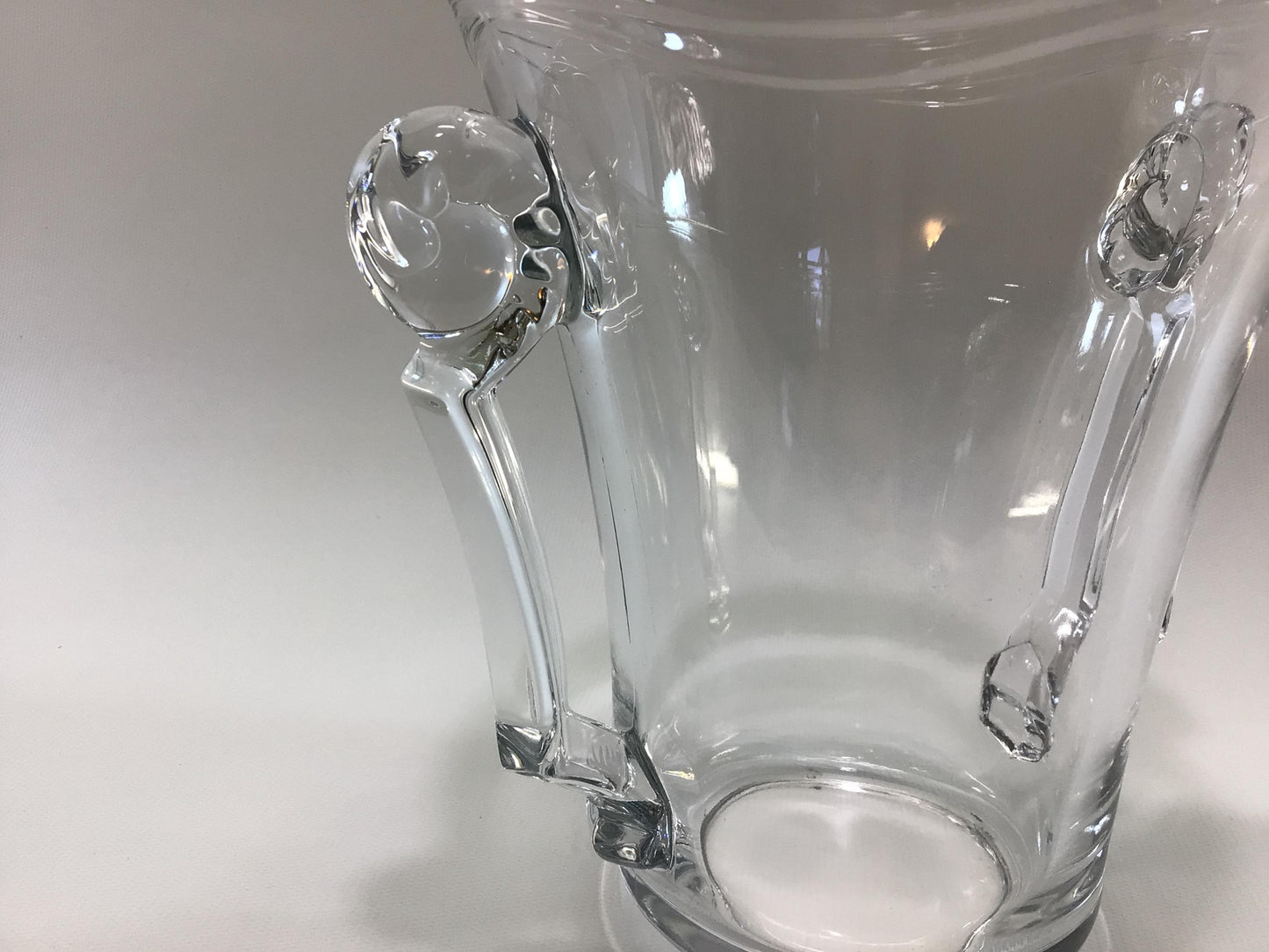 Ice Bucket Clear Pressed Glass Art Deco Vintage Barware Home Decor