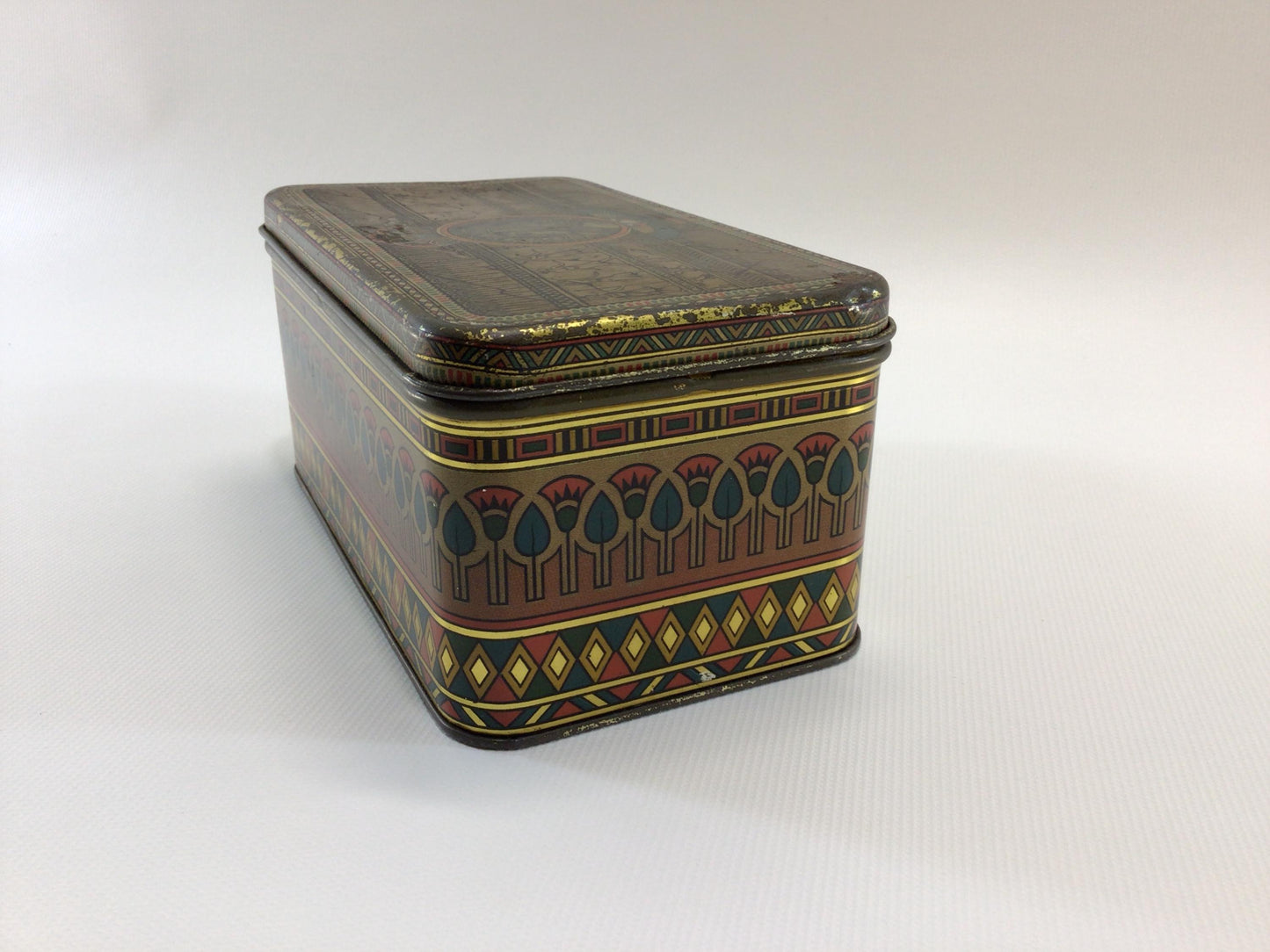 Sunshine Fruit Cake Tin Vintage 1920s Egyptian Motif Ephemera Loose Wiles Biscuit Company