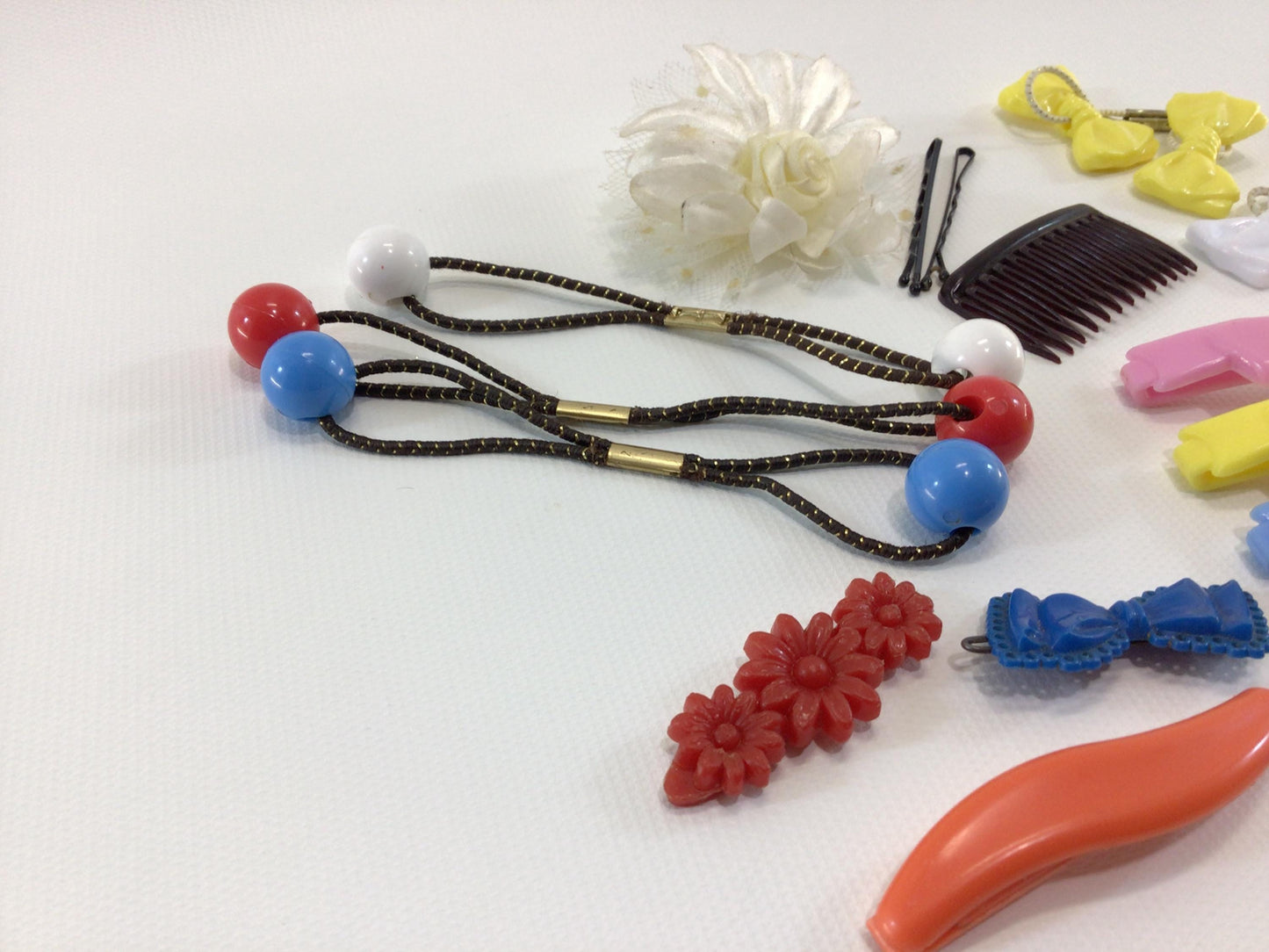 Girls Plastic Hair Barrettes Lot Vintage 1960's Children's Fashion Collectibles