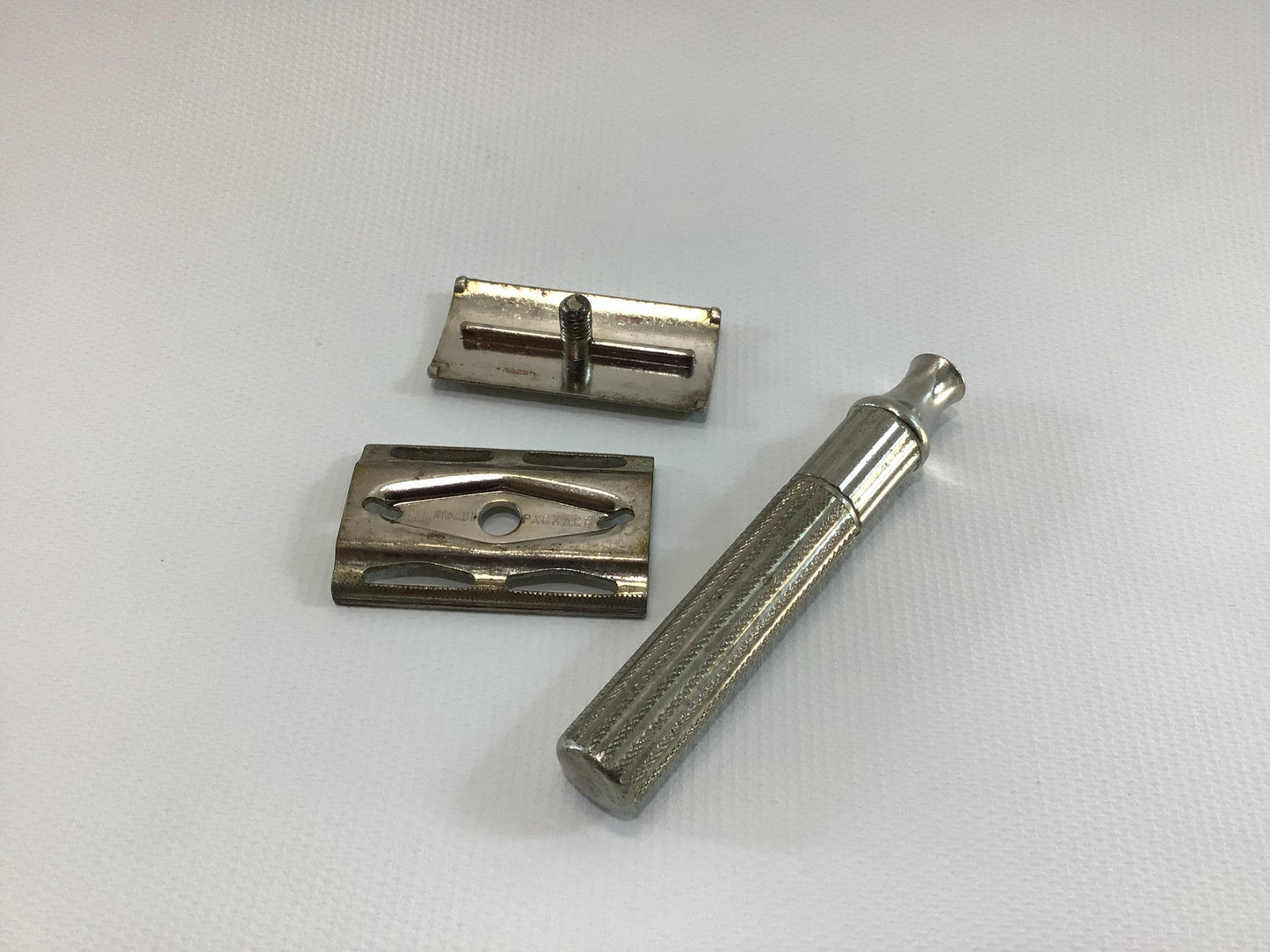 Gillette Safety Razor NDC Stainless Steel and Nickel Chrome 3 Piece Tech DE