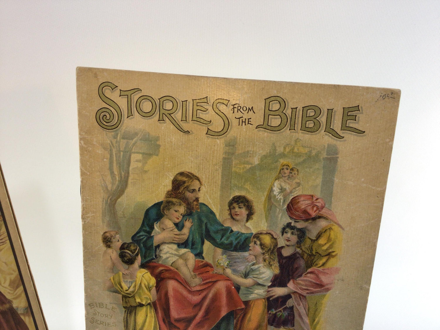 Antique Children's Bible Stories Books Color Illustrated Victorian Graphics
