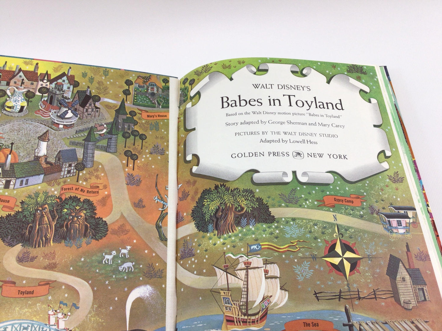 Hardcover Children's Book Babes in Toyland Vintage Walt Disney Big Golden Book Copyright 1961