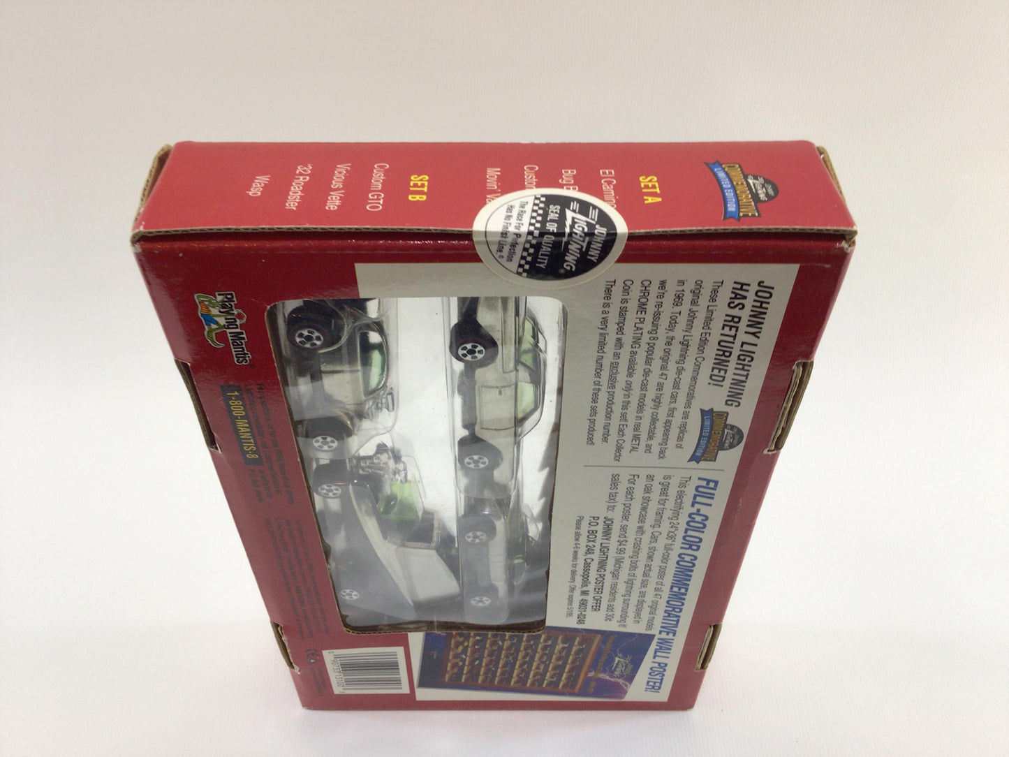 Johnny Lightning Playing Mantis 1994 Commemorative Chrome Finish Diecast Toy Cars Set A