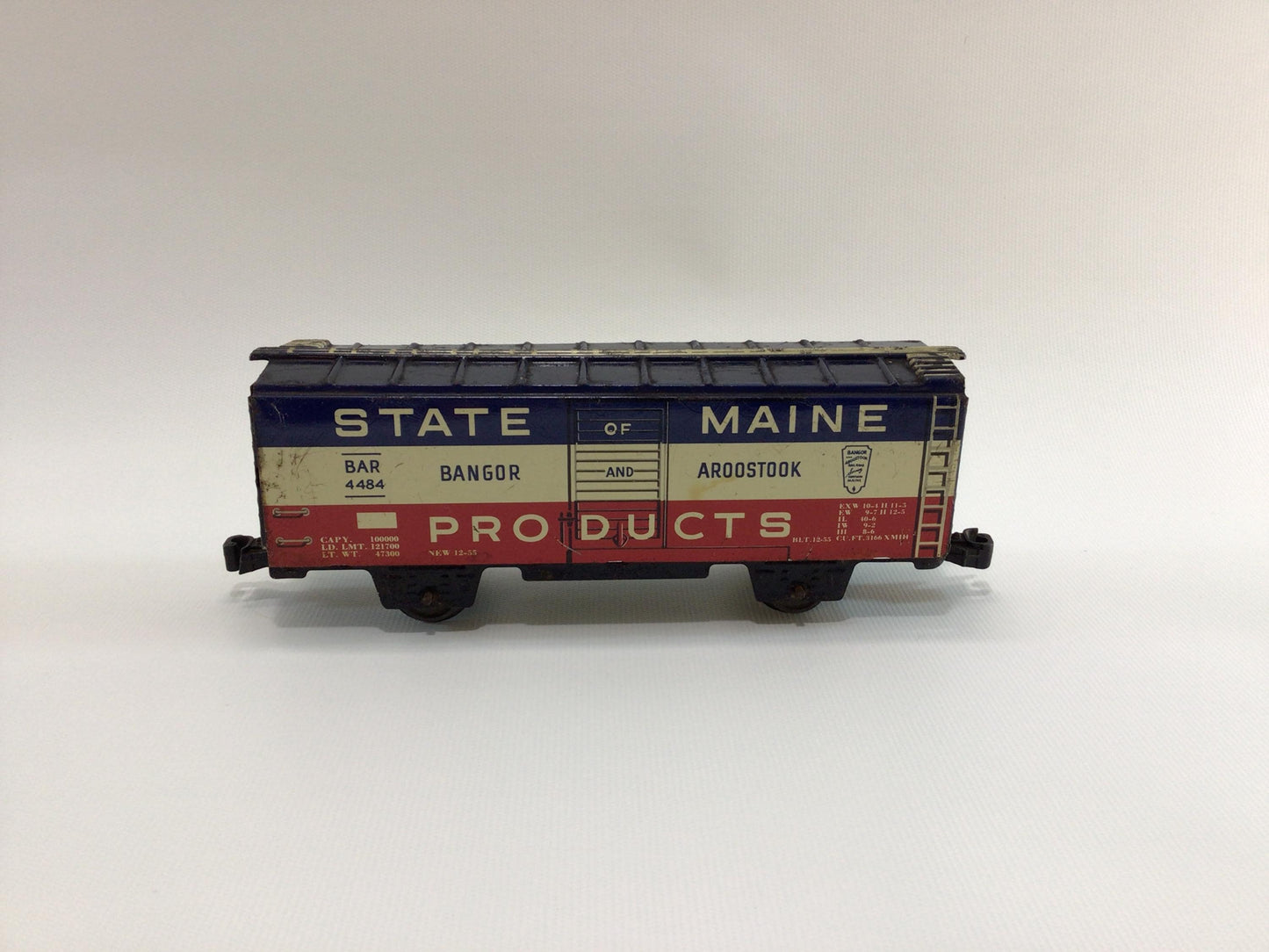 Mar Lines State of Maine Products Boxcar Vintage Tin Lithograph 0 Scale Model Railroad Replacement Part