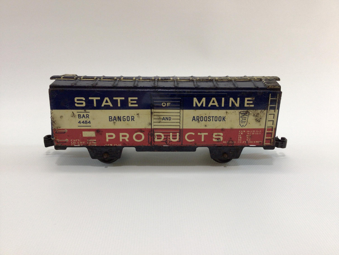 Mar Lines State of Maine Products Boxcar Vintage Tin Lithograph 0 Scale Model Railroad Replacement Part