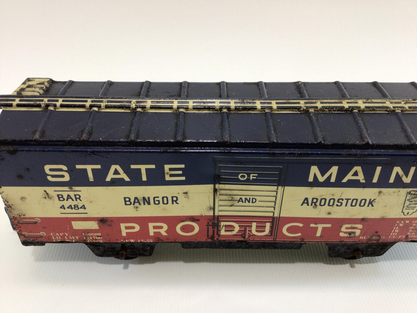 Mar Lines State of Maine Products Boxcar Vintage Tin Lithograph 0 Scale Model Railroad Replacement Part