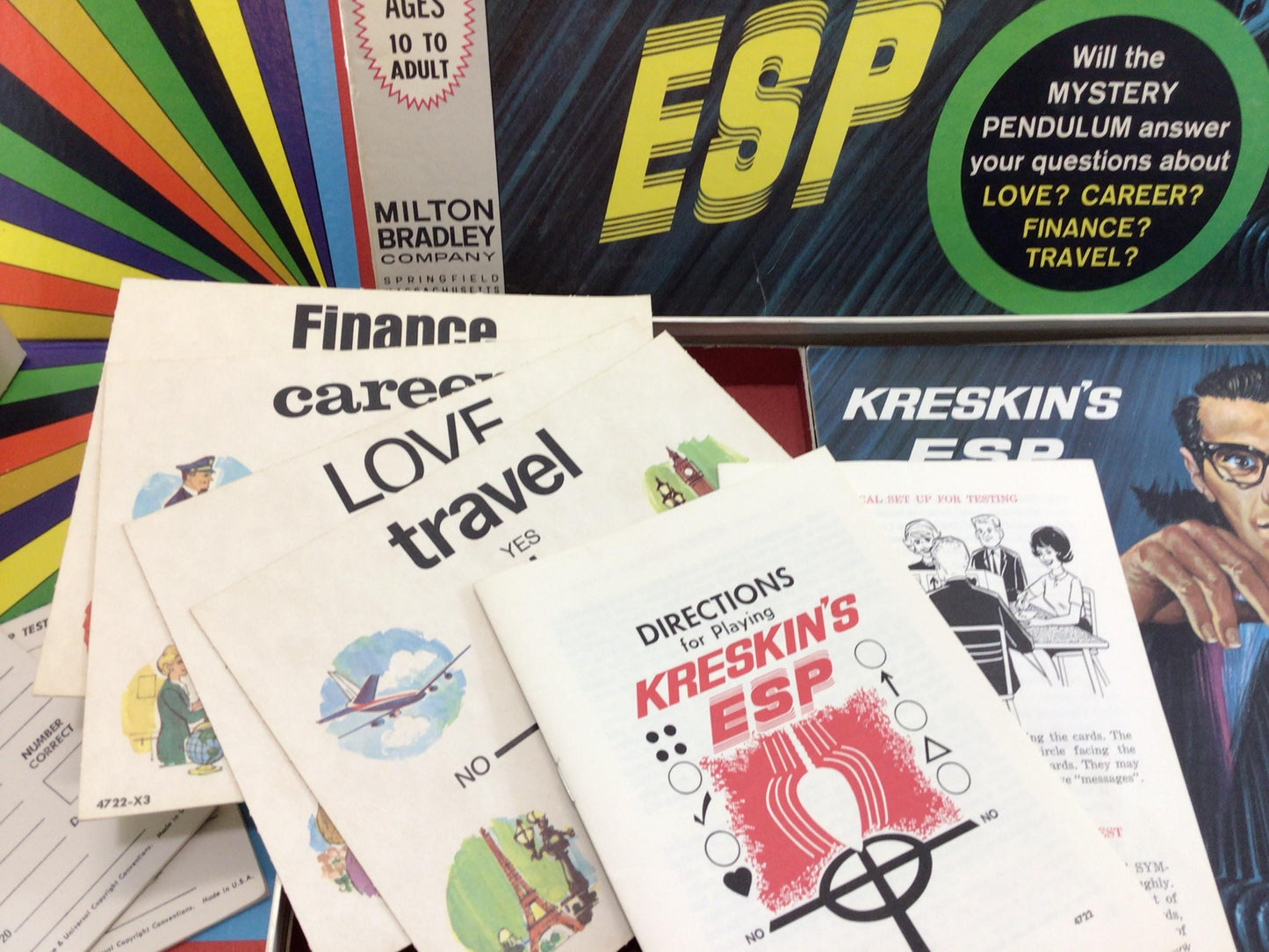 Kreskin's ESP 1966 Milton Bradley Vintage Board Game - Complete