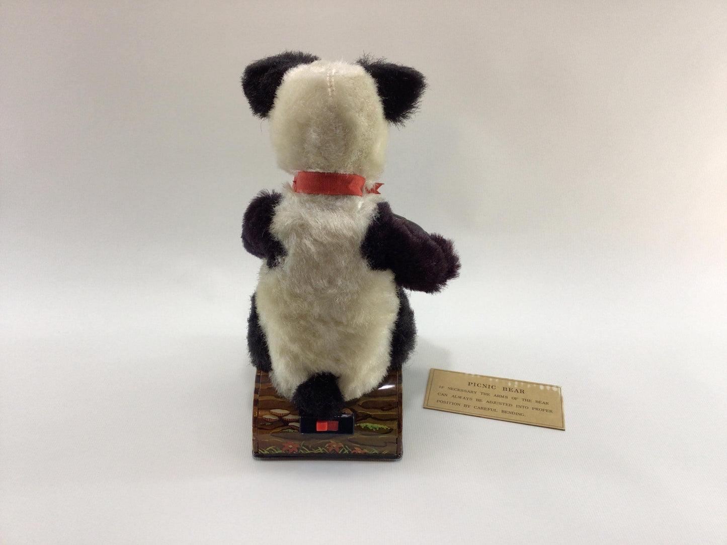 Alps Picnic Bear Tin Lithograph Mohair Vintage Made in Japan Toy - Nonworking