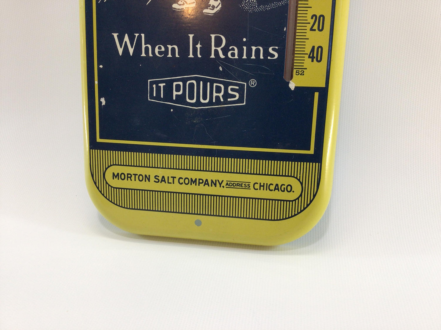 Advertising Thermometer Morton Salt Company Chicago Vintage 16" Metal Construction