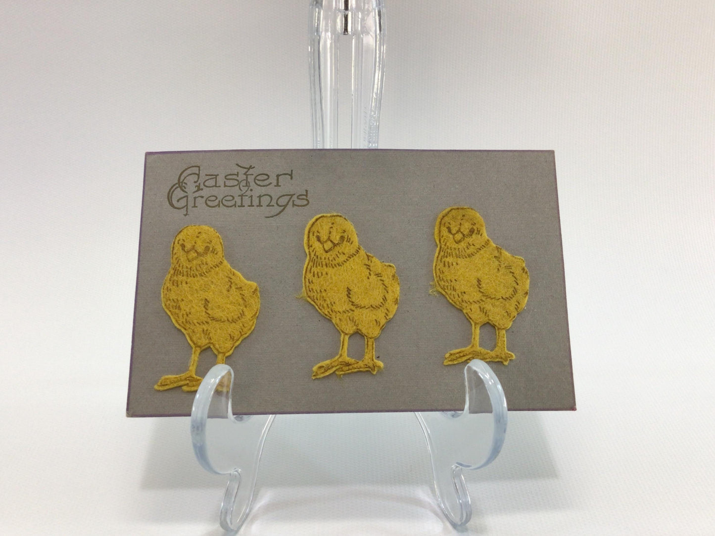 Antique Easter Novelty Postcard with Felt Applique Chicks