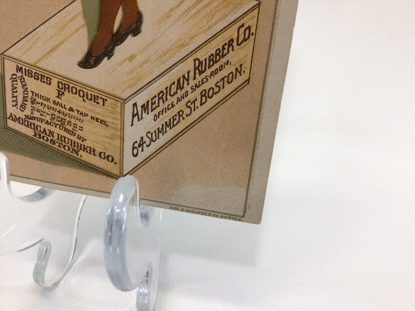 Antique Edwardian Era Trade Card American Rubber Company Boots and Shoes Advertising Ephemera