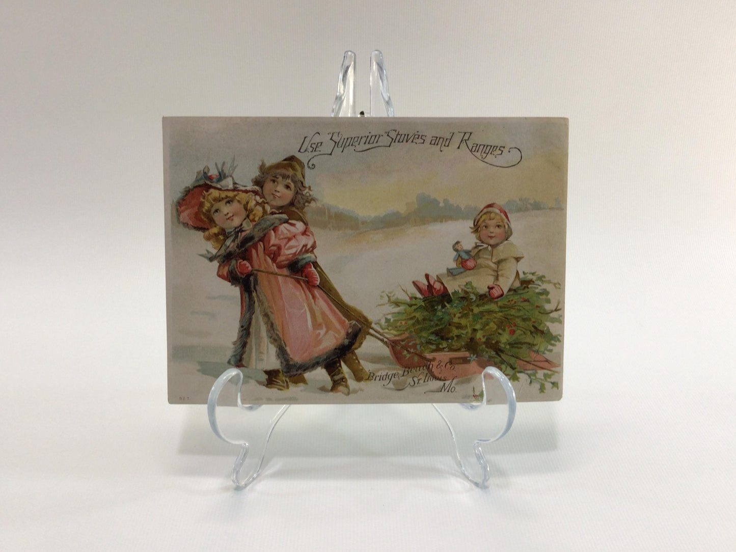 Antique Edwardian Era Trade Card Superior Stoves and Ranges Advertising Ephemera Bridge Beach Company St Louis