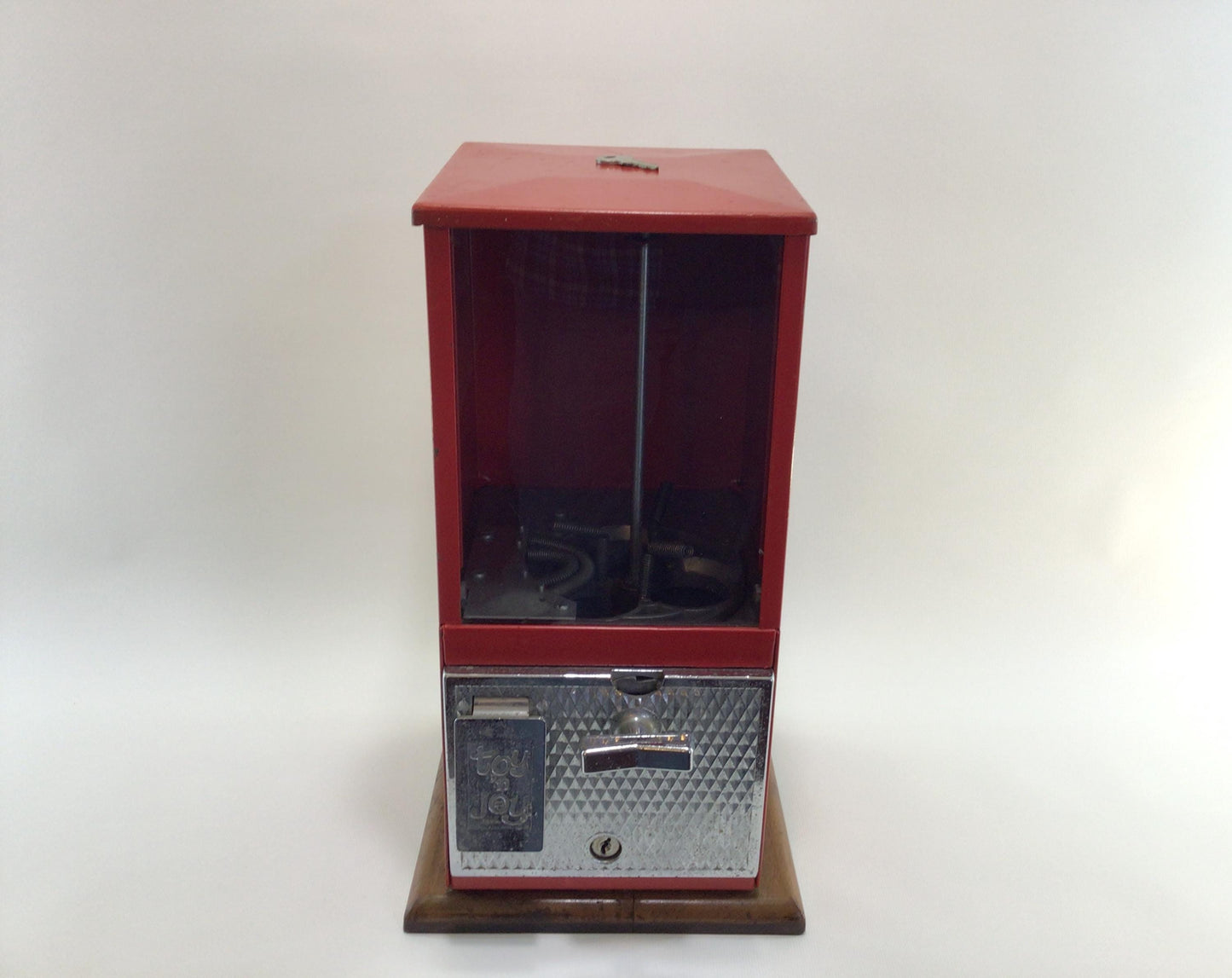 Red Vintage Gumball Machine Becker 1 Cent Boxed Glass Front Toy n Joy